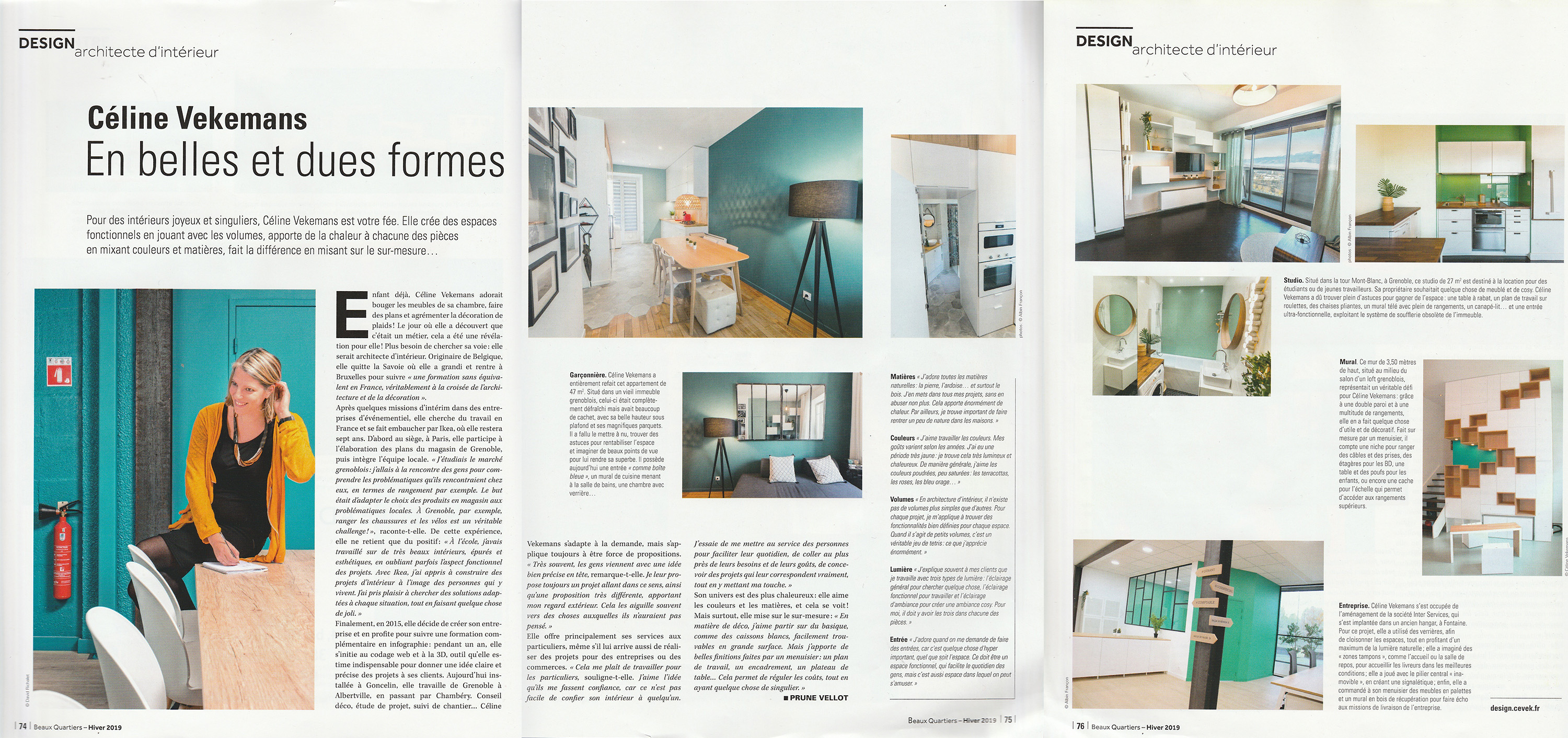 interview dans le magazine Beaux Quartiers